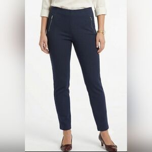 🌷Dalia Navy Textured Skinny Ponte Pants with Zip Pockets🌷size:14